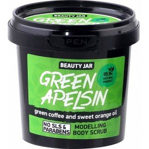 Beauty Jar GREEN ORANGE - modeliuojantis kūno šveitiklis 200 g